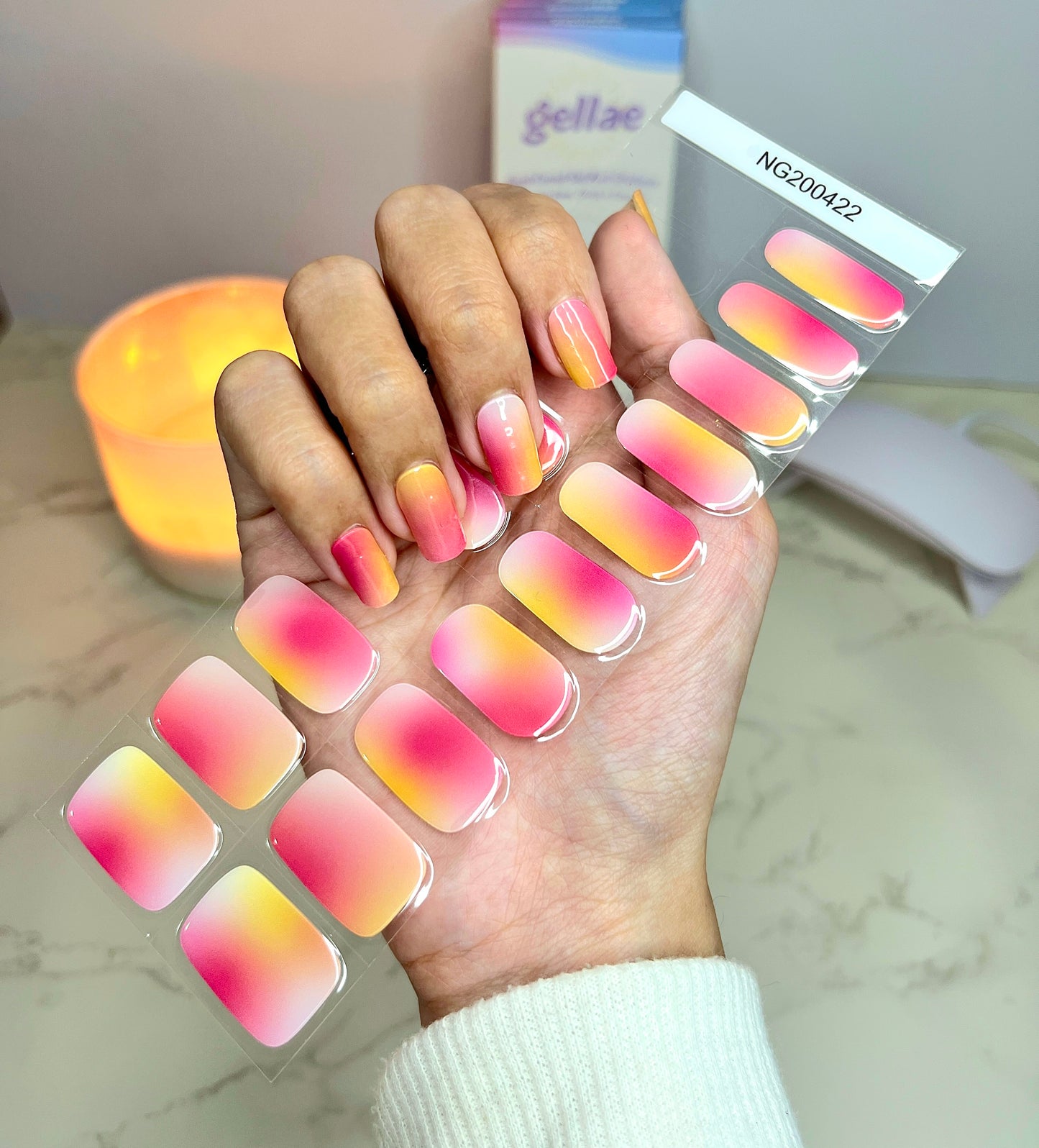 NEW Tropical Sorbet Aura DIY Semicured Gel Nail Sticker Kit