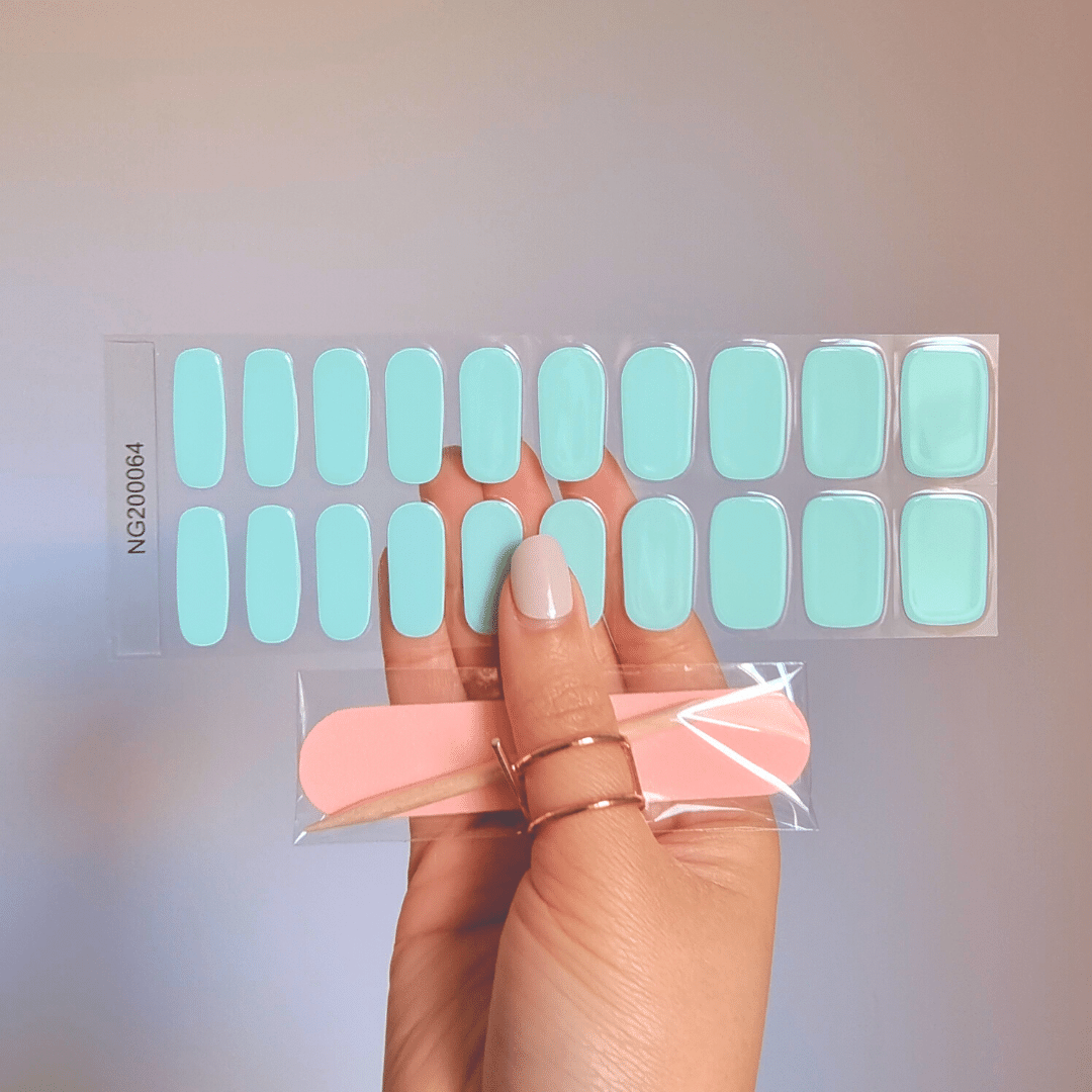 Gellae Aquamarine DIY Semicured Gel Nail Sticker Wrap Kit 