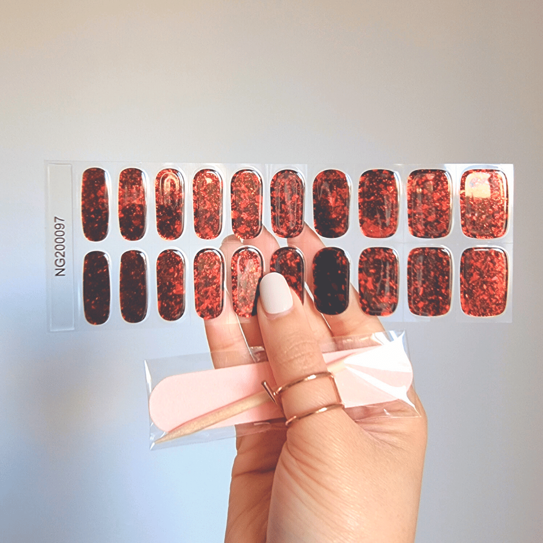 Gellae Embers By Night (Speckled) DIY Semicured Gel Nail Sticker Wrap Kit