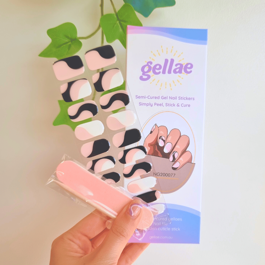 Gellae Groovy Baby DIY Semicured Gel Nail Sticker Wrap Kit 