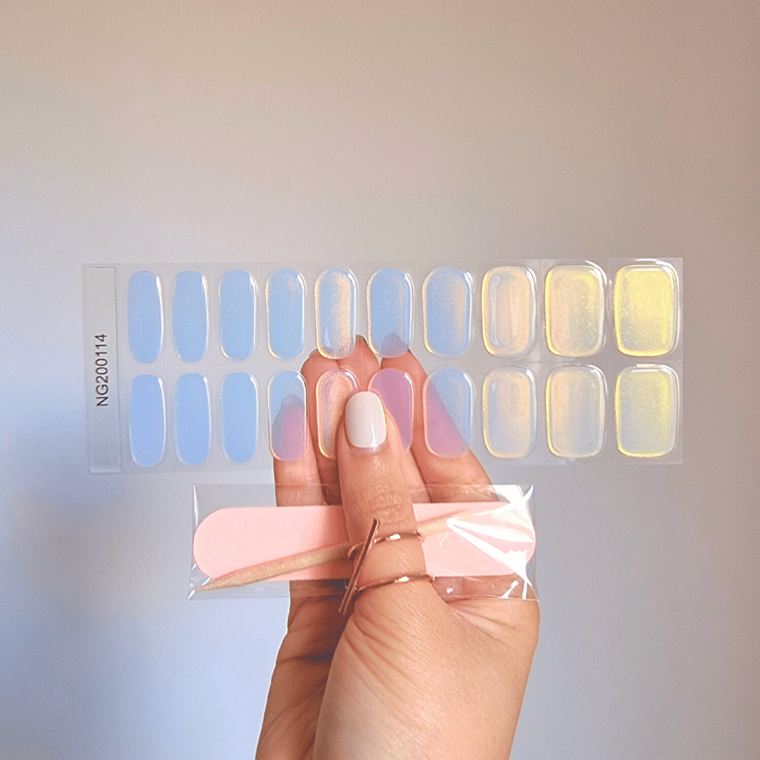 Gellae Lilac Lime (Pearlescent) DIY Semicured Gel Nail Sticker Wrap Kit