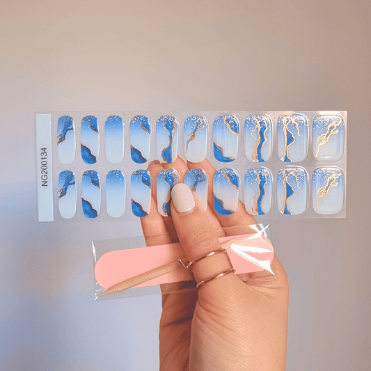 Gellae Midnight Snow DIY Semicured Gel Nail Sticker Wrap Kit
