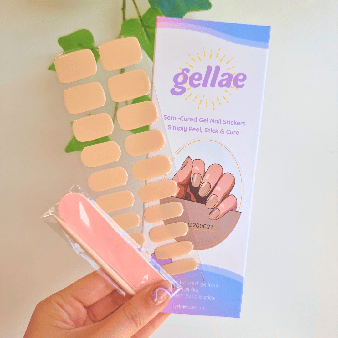 Gellae Nudie Judie DIY Semicured Gel Nail Sticker Wrap Kit 