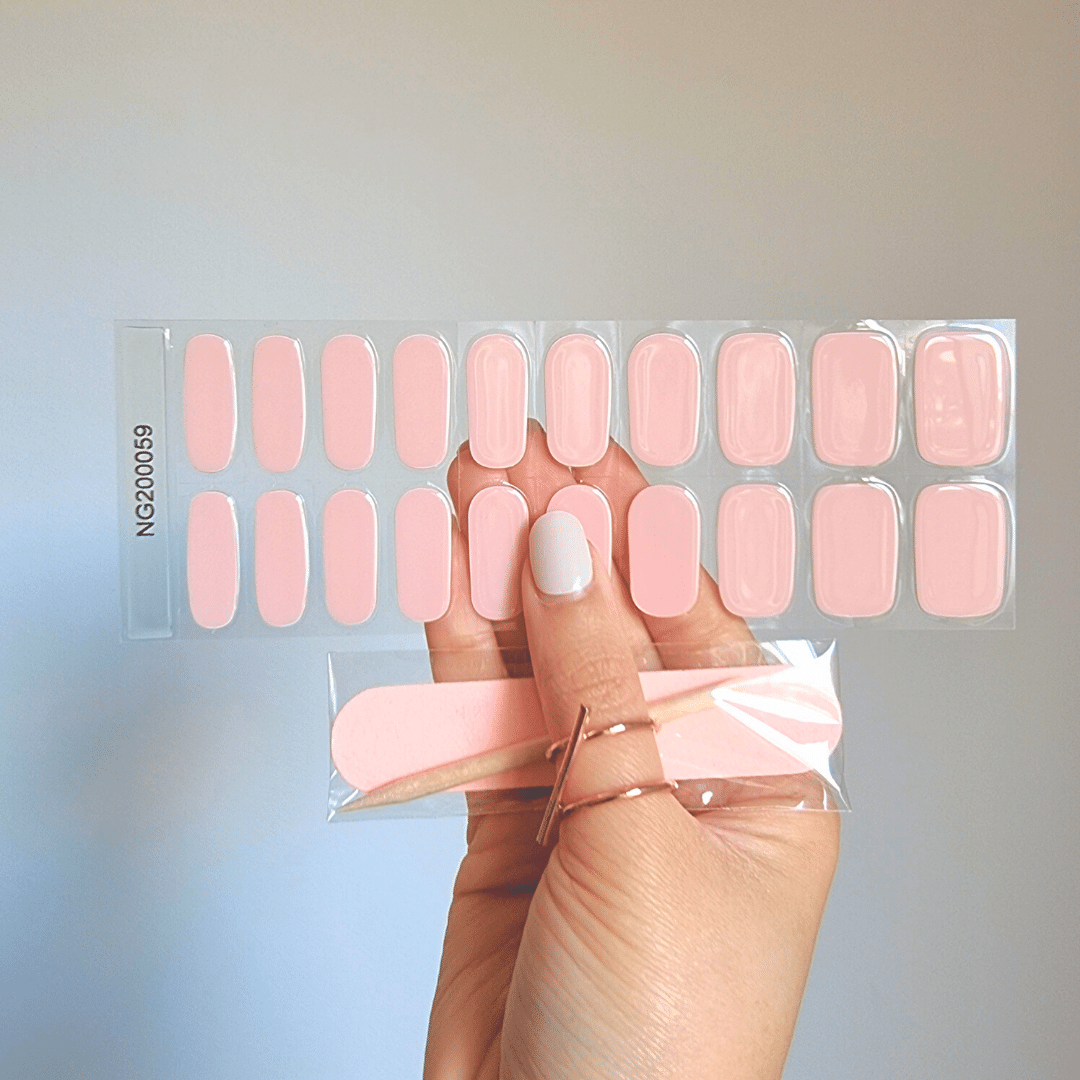 Gellae Rose Pink DIY Semicured Gel Nail Sticker Wrap Kit 