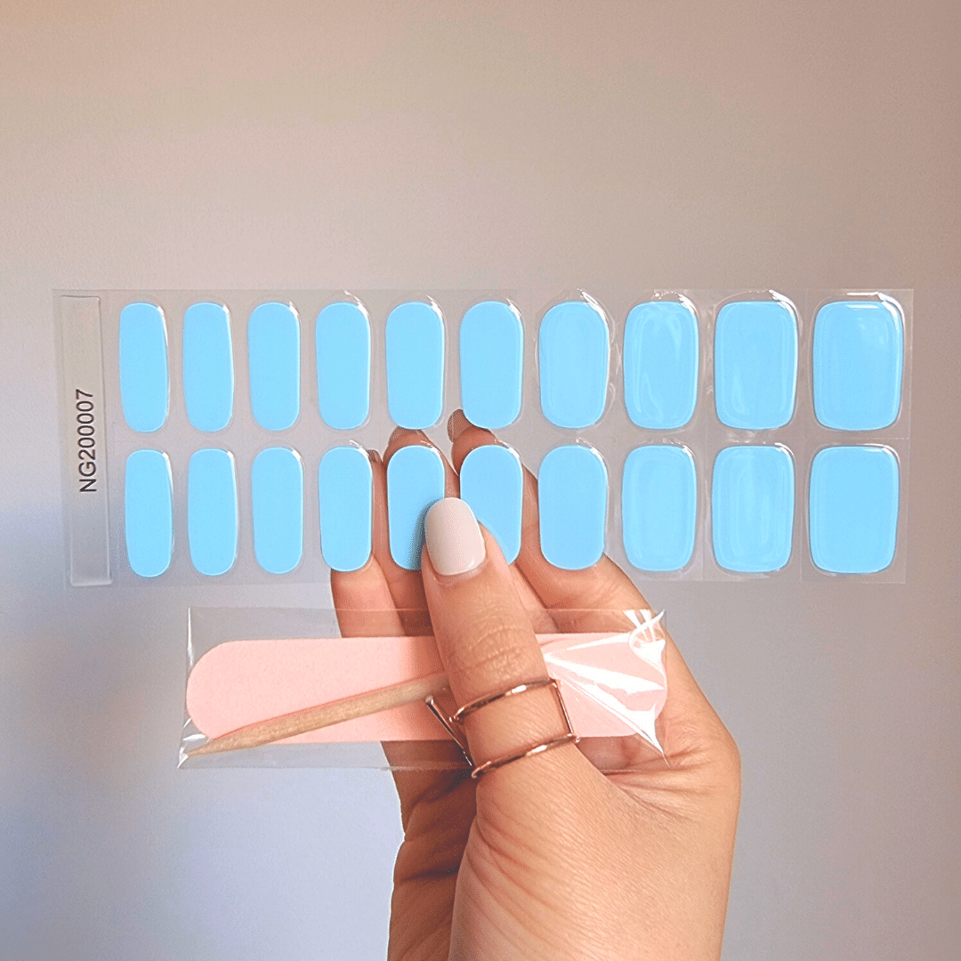 Gellae Sky Blue DIY Semicured Gel Nail Sticker Wrap Kit