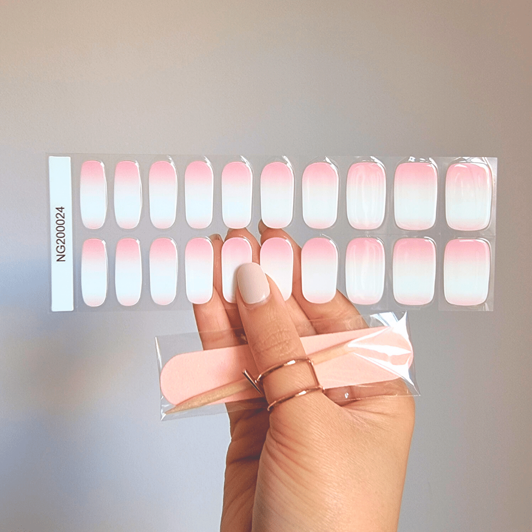 Gellae Soft Pink Ombre DIY Semicured Gel Nail Sticker Wrap Kit