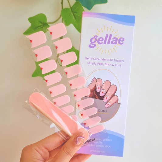 Gellae Valentine Love Letter DIY Semicured Gel Nail Sticker Wrap Kit 
