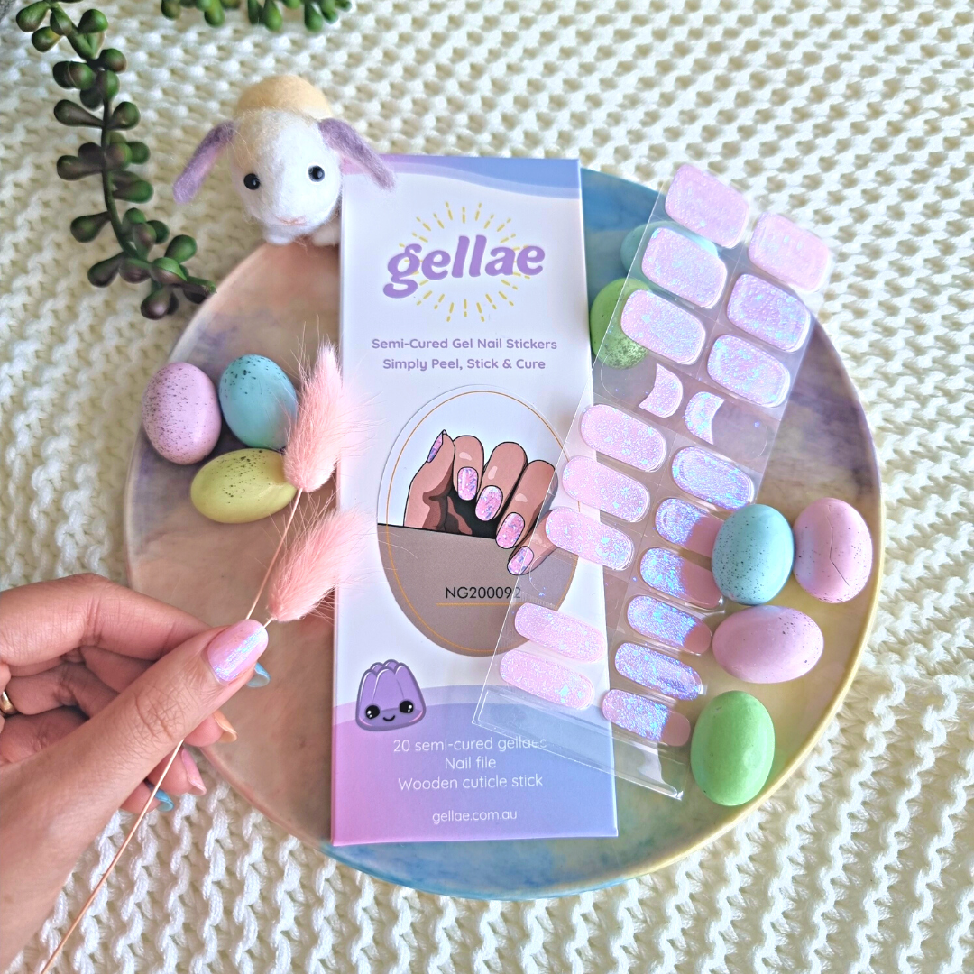 Pink Bunny Speckles DIY Semicured Gel Nail Sticker Kit (Easter Limited Edition)